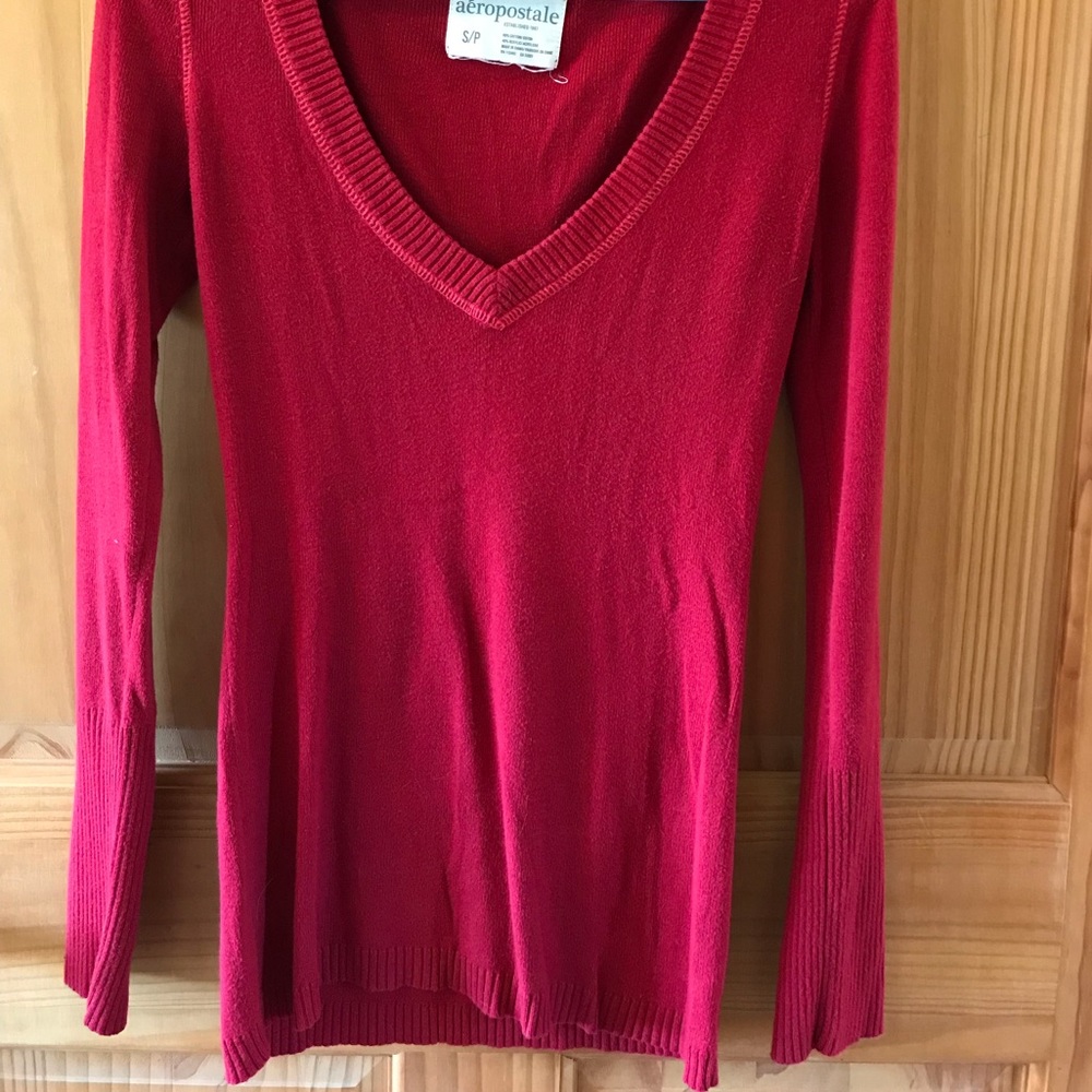 VINTAGE red Aeropostale V-neck sweater